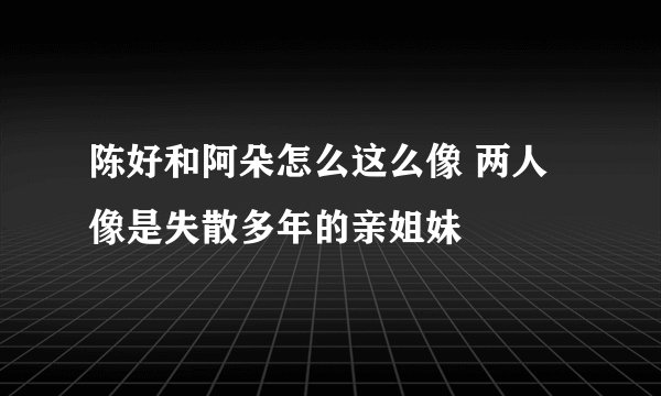 陈好和阿朵怎么这么像 两人像是失散多年的亲姐妹