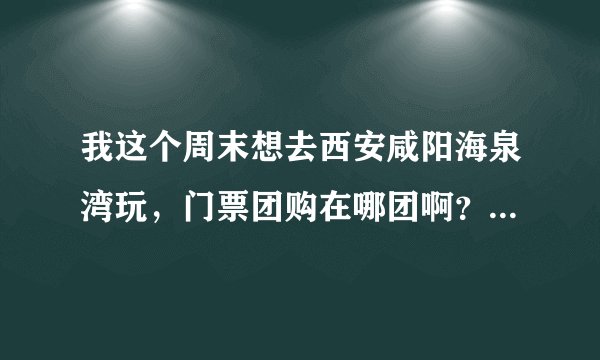 我这个周末想去西安咸阳海泉湾玩，门票团购在哪团啊？求高手指点