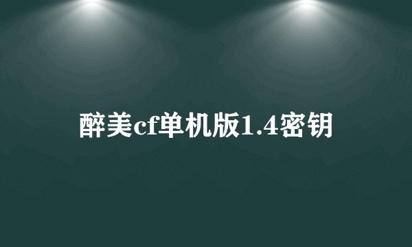 醉美cf单机版1.4密钥
