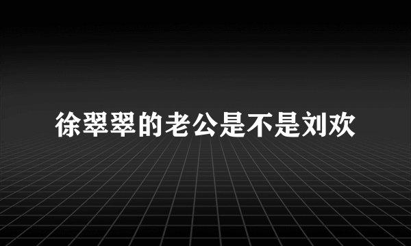 徐翠翠的老公是不是刘欢