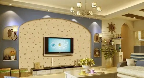 田园风格电视墙，这抹清新范儿很足~