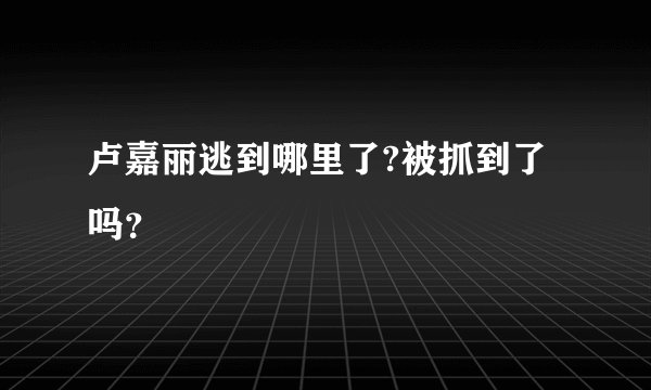 卢嘉丽逃到哪里了?被抓到了吗？