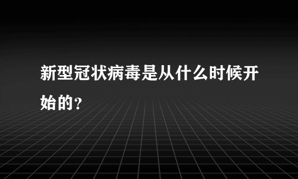 新型冠状病毒是从什么时候开始的？