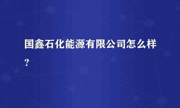 国鑫石化能源有限公司怎么样？