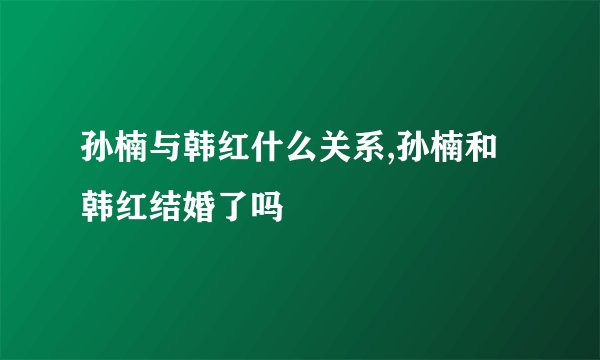 孙楠与韩红什么关系,孙楠和韩红结婚了吗