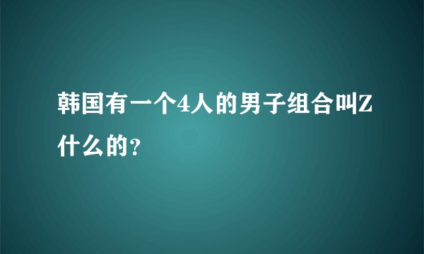 韩国有一个4人的男子组合叫Z什么的？