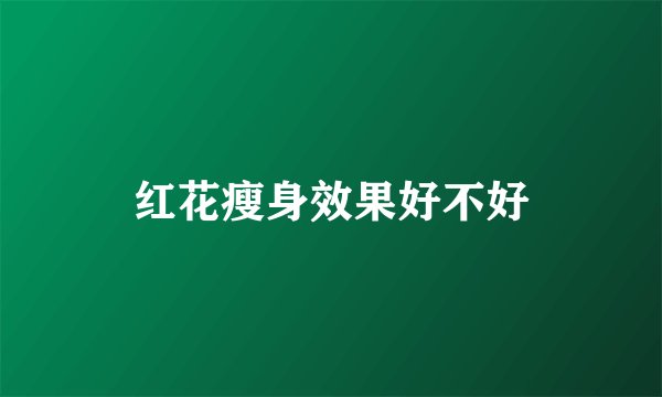 红花瘦身效果好不好