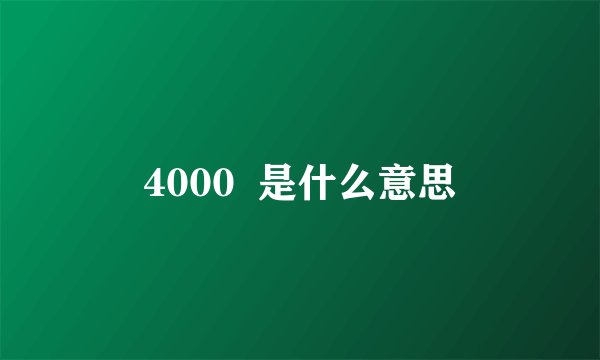 4000  是什么意思