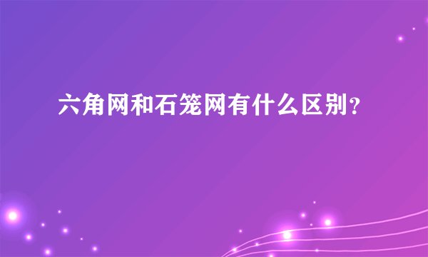 六角网和石笼网有什么区别？