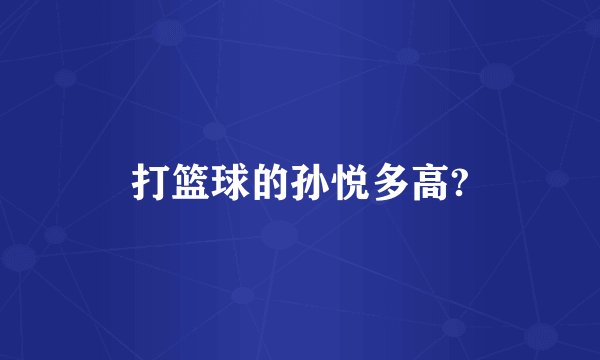 打篮球的孙悦多高?