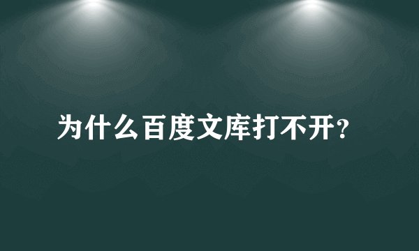 为什么百度文库打不开？