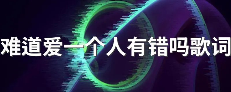 难道爱一个人有错吗歌词 难道爱一个人有错吗整首歌词