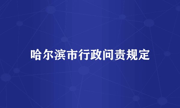 哈尔滨市行政问责规定