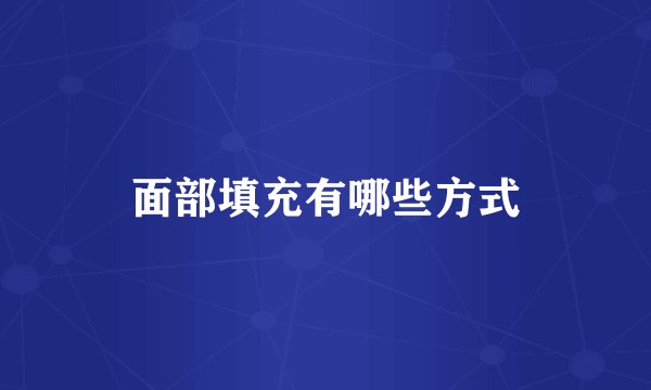 面部填充有哪些方式
