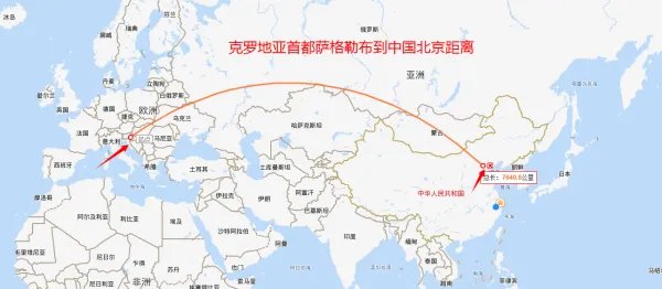 克罗地亚，冰岛，智利分别离中国多少么里