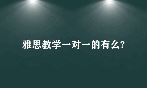 雅思教学一对一的有么?