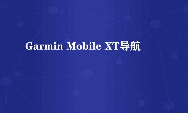 Garmin Mobile XT导航