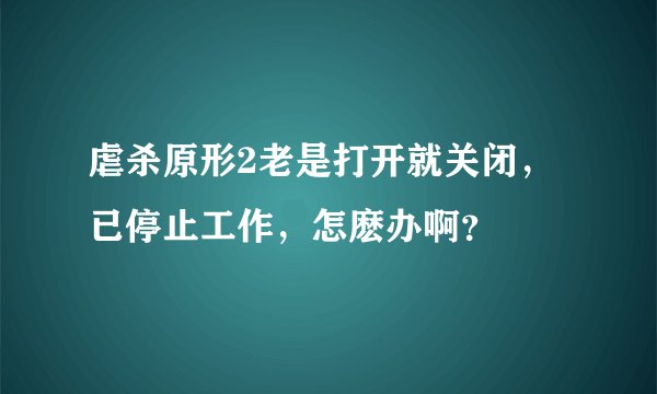 虐杀原形2老是打开就关闭，已停止工作，怎麽办啊？