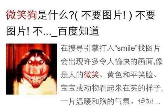 微笑狗为什么吓人：微笑狗原图（图）