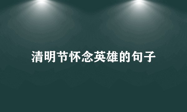 清明节怀念英雄的句子