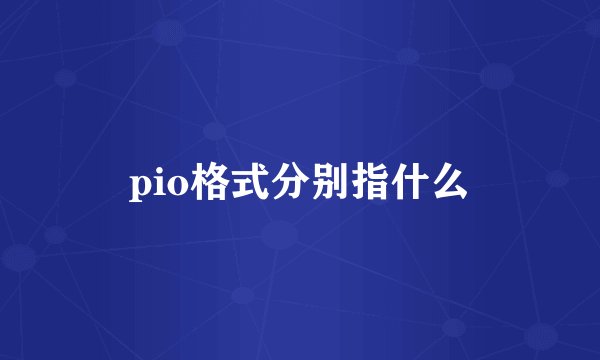 pio格式分别指什么