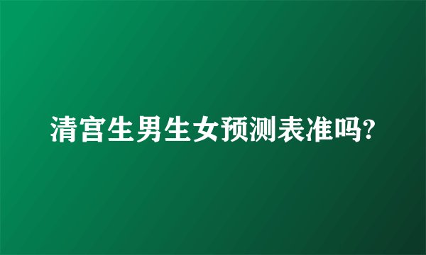 清宫生男生女预测表准吗?