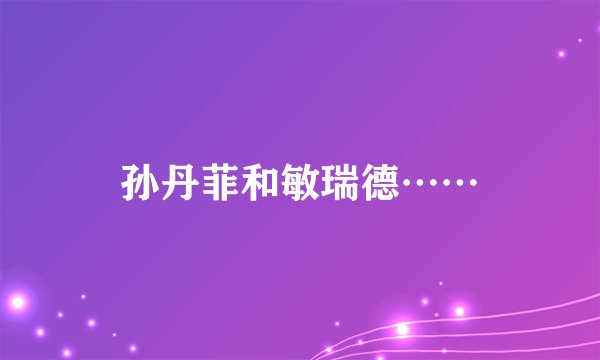 孙丹菲和敏瑞德……