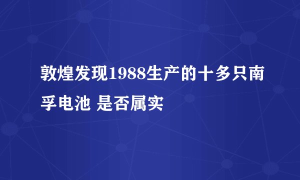 敦煌发现1988生产的十多只南孚电池 是否属实