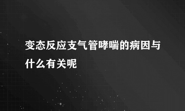 变态反应支气管哮喘的病因与什么有关呢