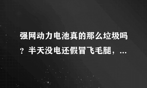强网动力电池真的那么垃圾吗？半天没电还假冒飞毛腿，真恶心！