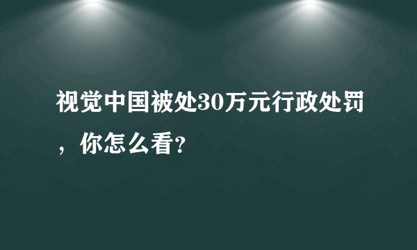 视觉中国被处30万元行政处罚，你怎么看？