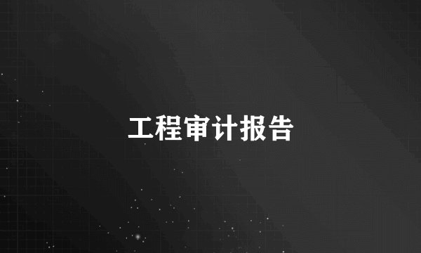 工程审计报告