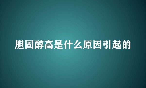 胆固醇高是什么原因引起的