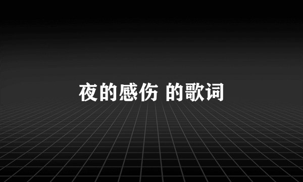 夜的感伤 的歌词
