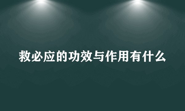 救必应的功效与作用有什么
