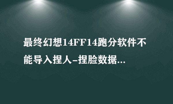 最终幻想14FF14跑分软件不能导入捏人-捏脸数据导入教程