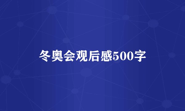 冬奥会观后感500字