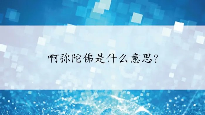 啊弥陀佛是什么意思？