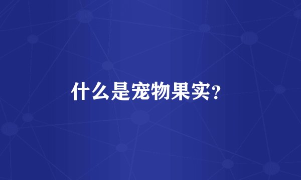 什么是宠物果实？