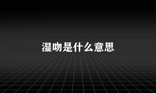 湿吻是什么意思