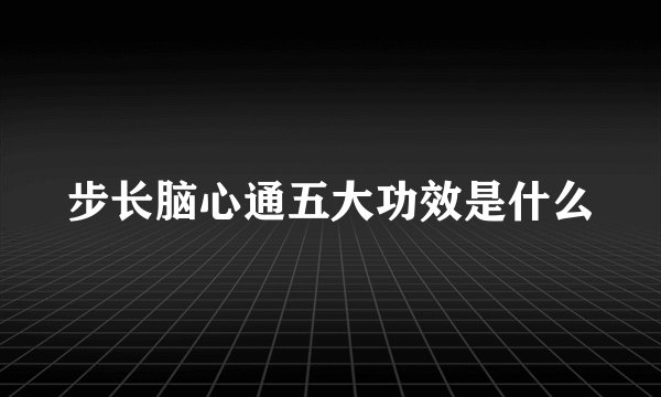 步长脑心通五大功效是什么