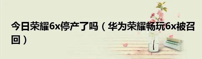 今日荣耀6x停产了吗（华为荣耀畅玩6x被召回）
