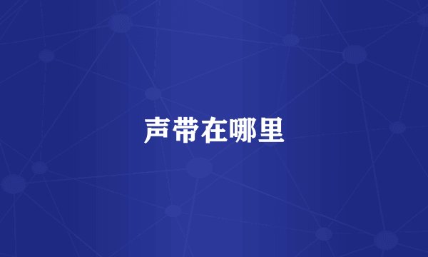 声带在哪里