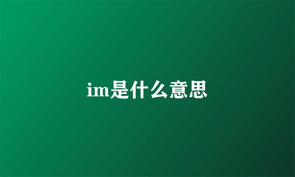 im是什么意思
