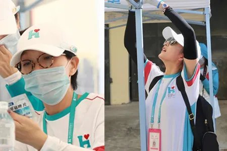 韩红蒋欣素颜公益活动 希望更多的人参与进行