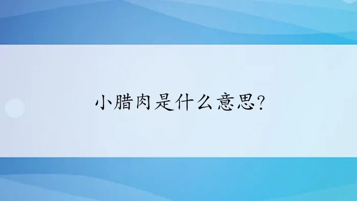 小腊肉是什么意思？