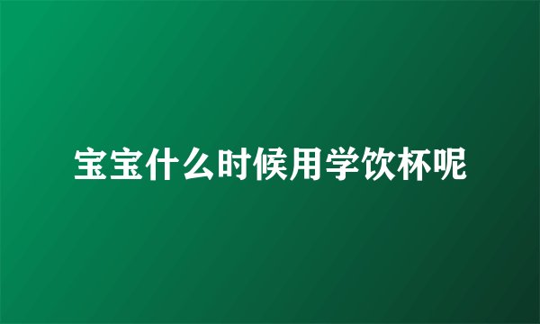 宝宝什么时候用学饮杯呢
