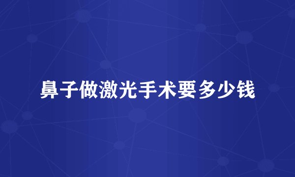 鼻子做激光手术要多少钱