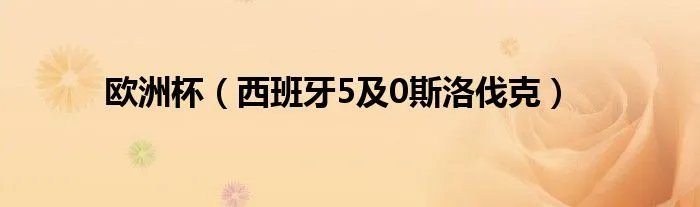 欧洲杯（西班牙5及0斯洛伐克）