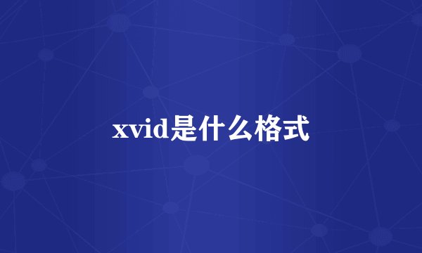 xvid是什么格式
